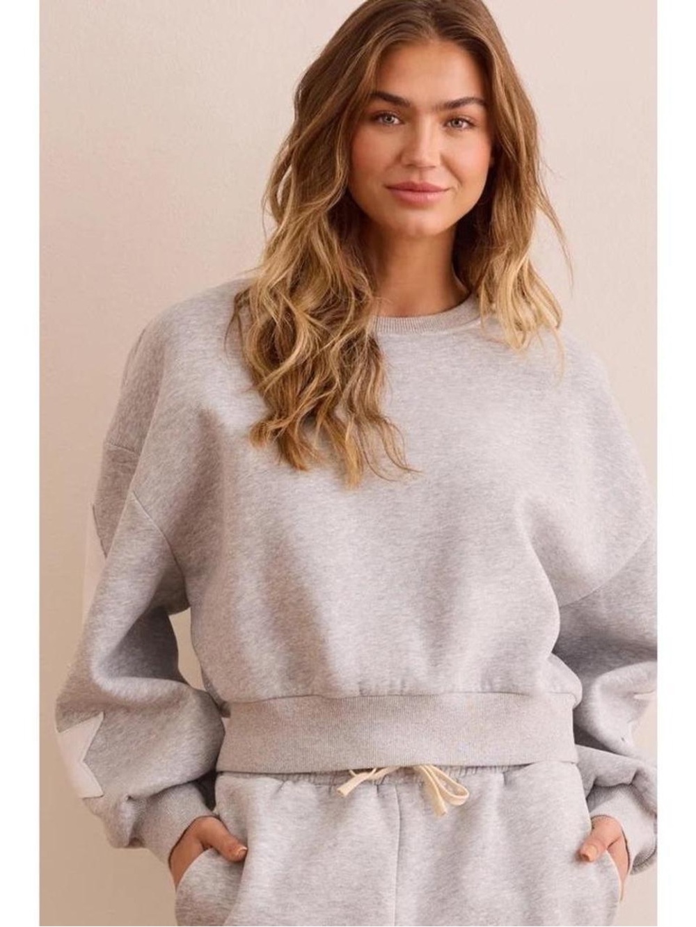Altar'd State Light Gray Crewneck Sweater